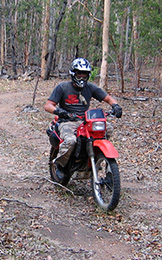 Trev getting some bush on his KLR250R at Pratten.